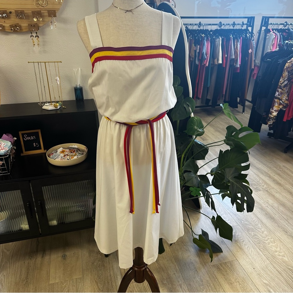Vintage Toni Todd White sundress with belt